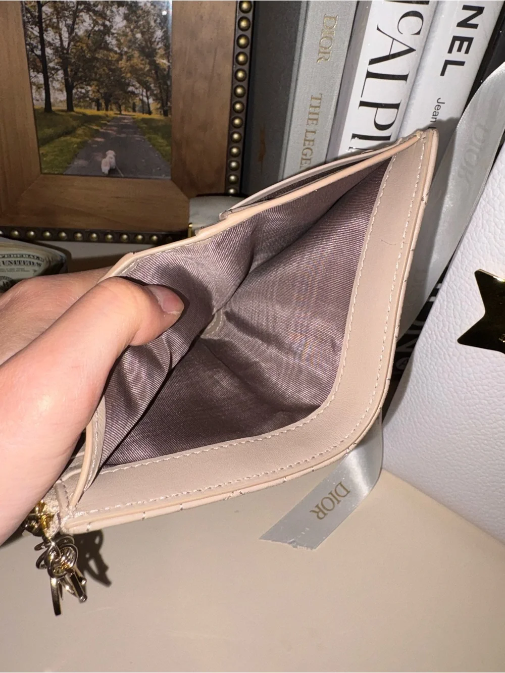 Lady Dior Medium Wallet in Desert Taupe